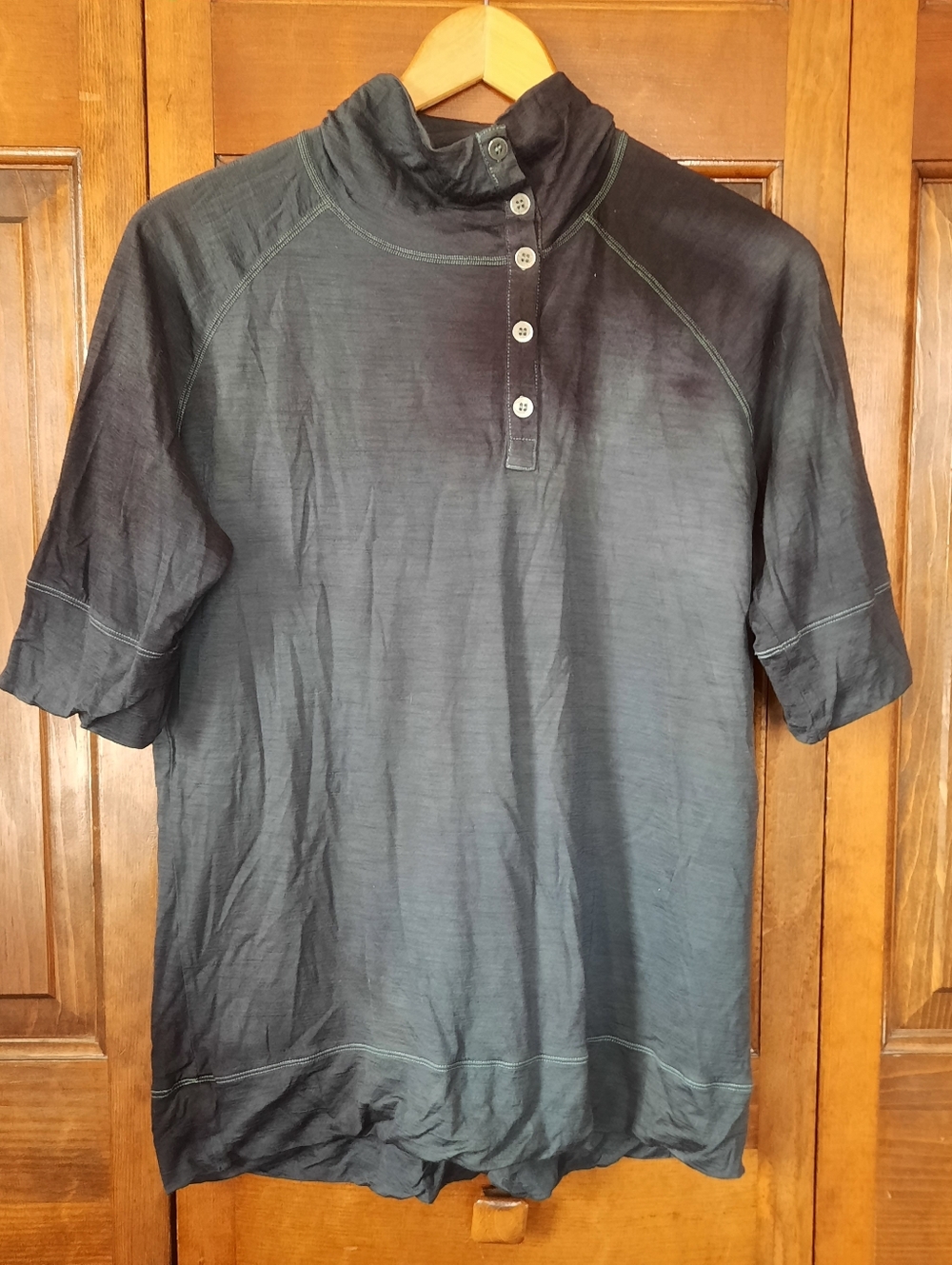 Vintage Bontrager 100% Merino Wool Navy Contemporary Base Layer Shirt Size XL